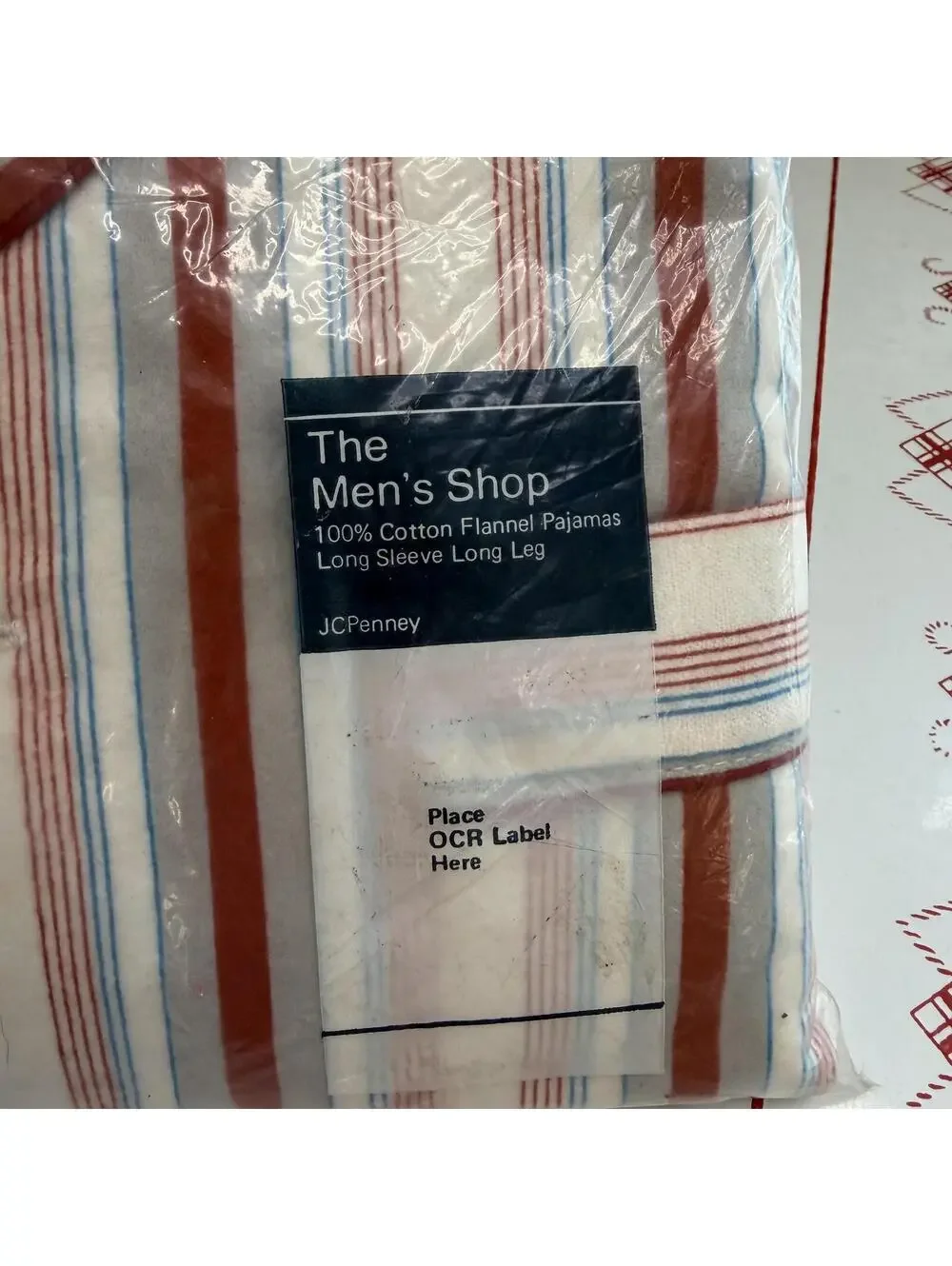 JCPenney men’s cotton flannel striped pajama set vintage 70s